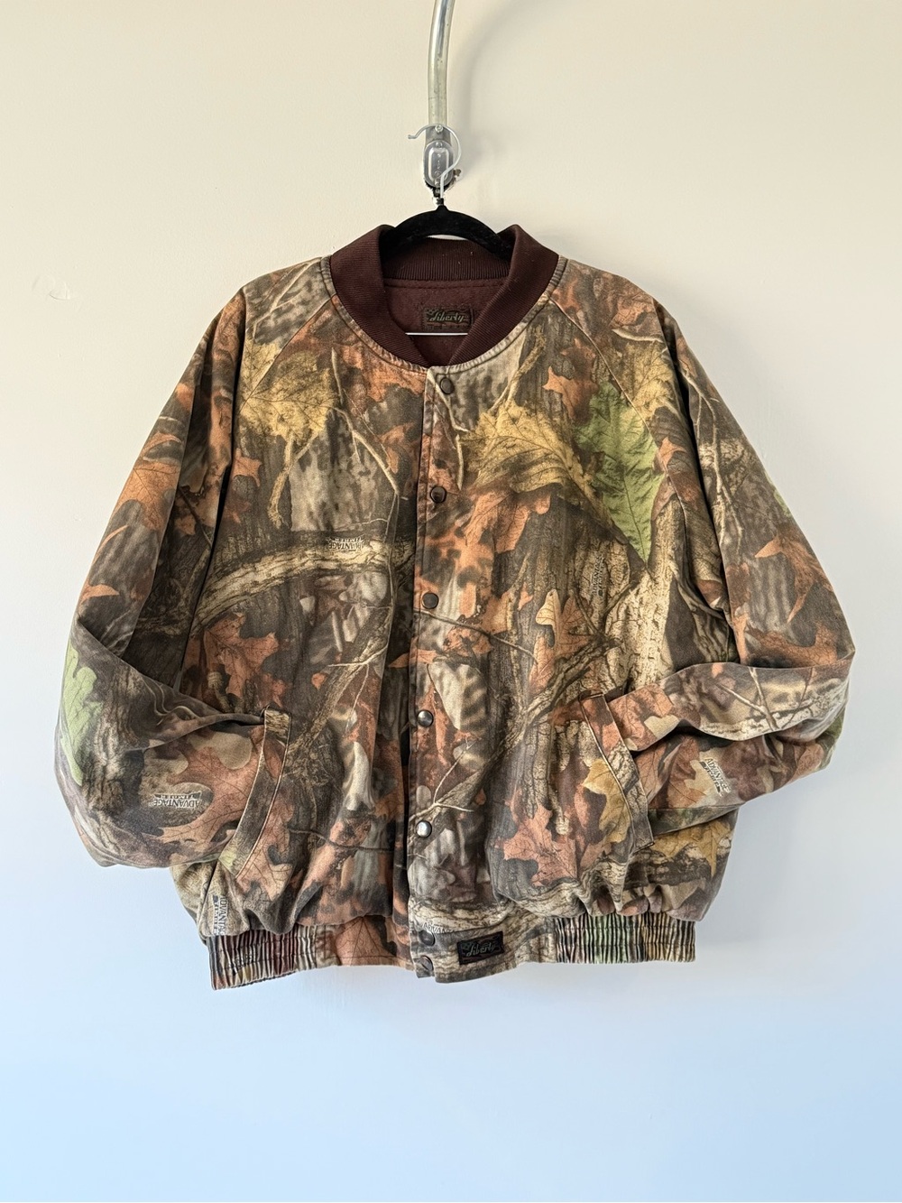 Men's XL Camo Camouflage 90s Vintage Outdoors Hunting Bomber Jacket by Liberty